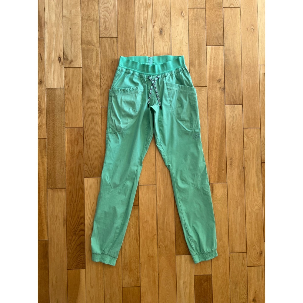 La Sportiva Women's Climbing Pants Mint Green Drawstring Elastic Waist Size S